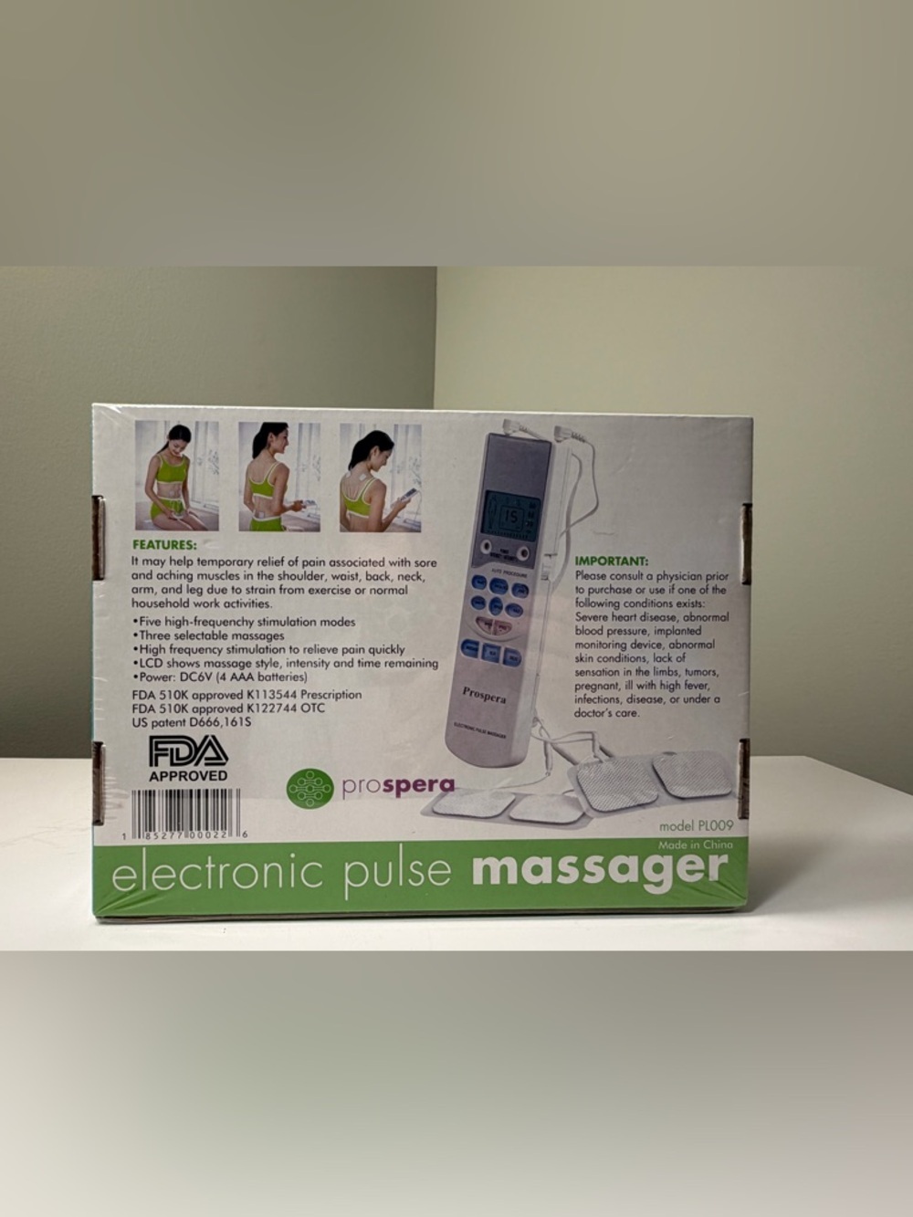 Electronic Pulse Massager - White/Teal - Picture 2 of 2